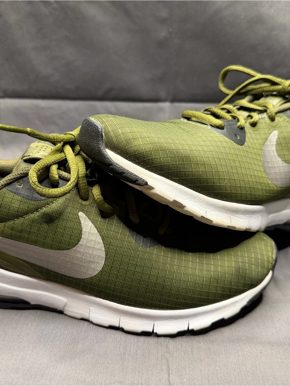 Nike Olive Green Women's Athletic Sneakers with White Swoosh
